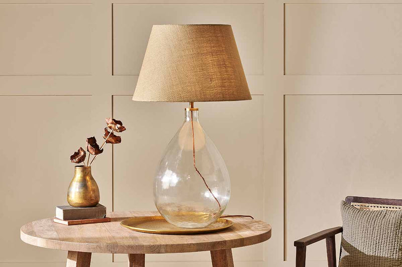 nkuku LAMPS AND SHADES Agatha Recycled Glass Statement Table Lamp - Clear