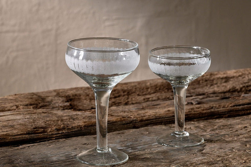 Nkuku Glassware Anara Etched Cocktail Glass - Clear (Set of 4)