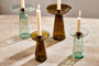 nkuku CANDLES HOLDERS & LANTERNS Avyn Recylcled Glass Candle Holder - Sage Green