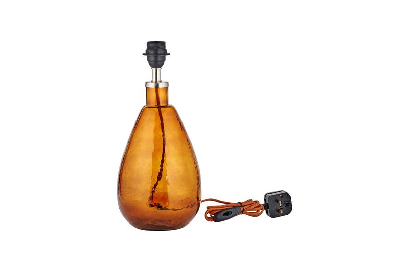 Nkuku LIGHTING Baba Glass Lamp - Burnt Amber - Small Tall
