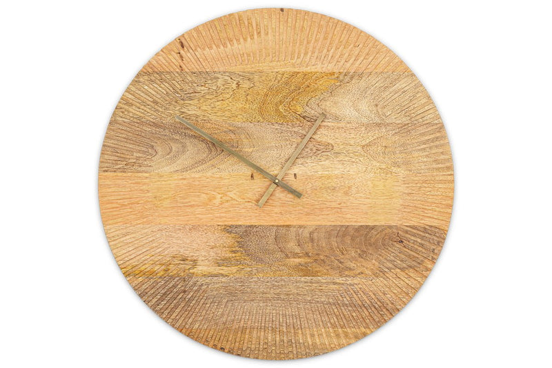 nkuku MIRRORS WALL ART & CLOCKS Eady Mango Wood Clock - Large