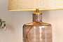 nkuku LAMPS AND SHADES Edina Recycled Glass Table Lamp - Smoke Brown - Small