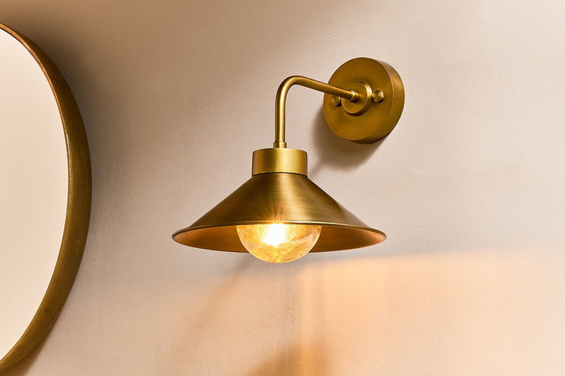 nkuku LIGHTS Galago Bathroom Wall Lamp - Antique Brass