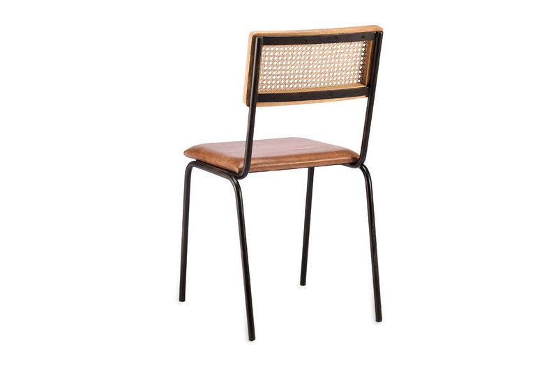 Nkuku FURNITURE Iswa Leather & Rattan Dining Chair