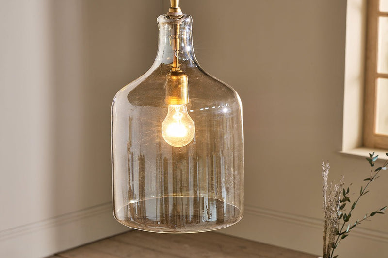 Nkuku LIGHTS Kalsi Recycled Glass Pendant Light - Lustre - Large