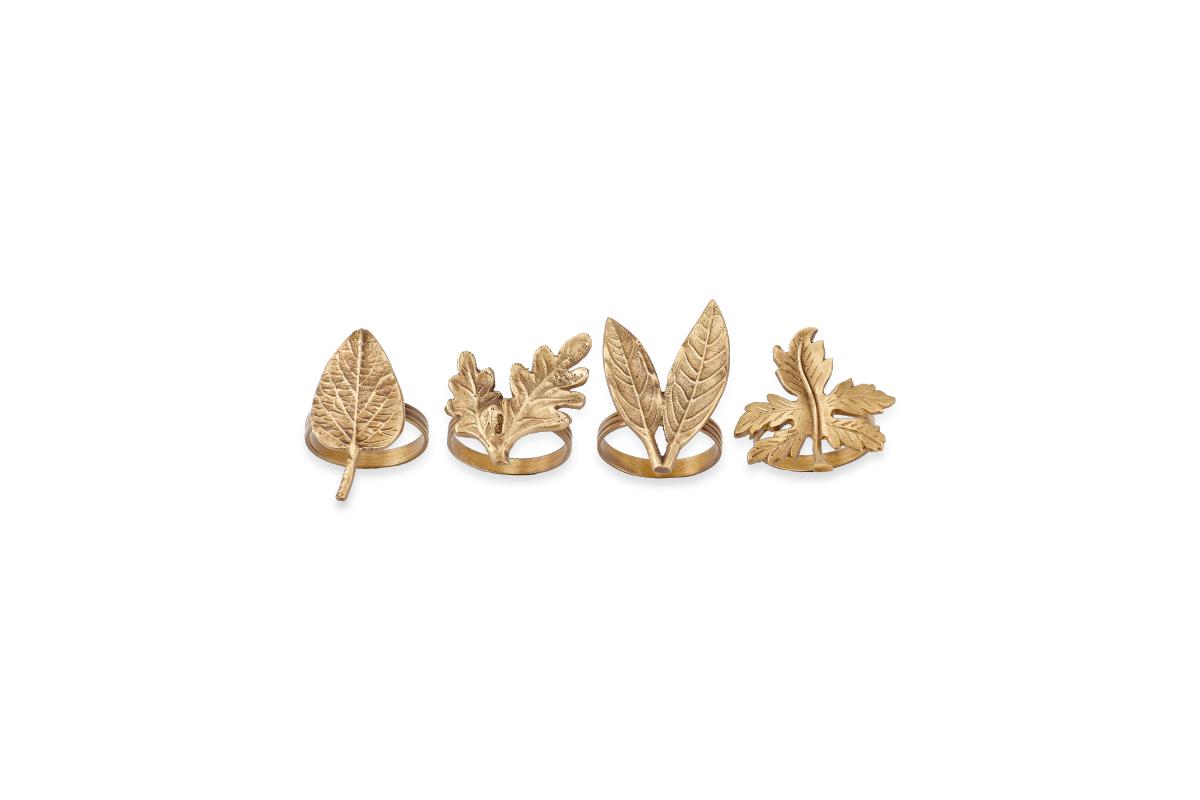 Leaf Brass Napkin Rings (Set of 4) – nkuku