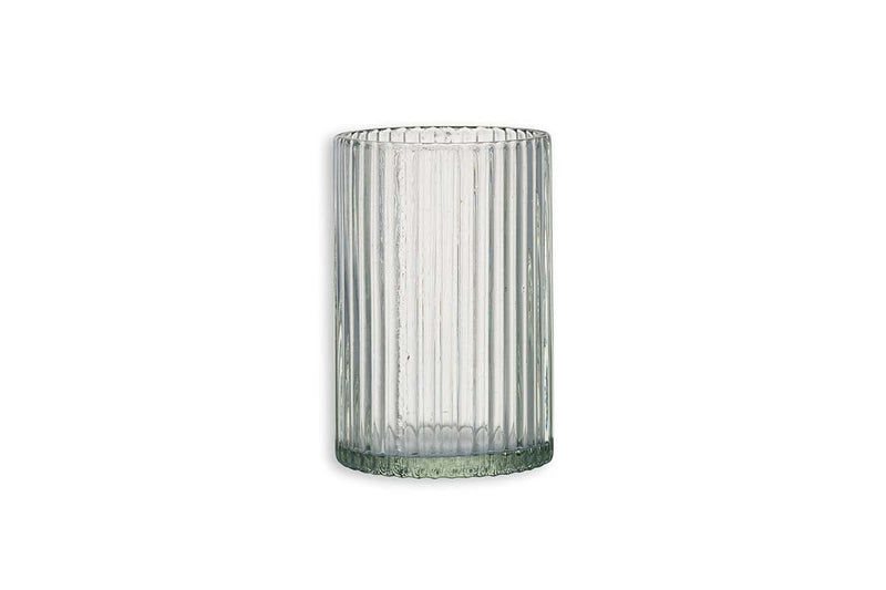 Nkuku CANDLES HOLDERS & LANTERNS Malana Recycled Glass Candle Holder - Clear