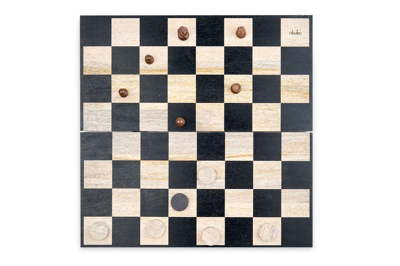 Nkuku Decorative Accessories Mango Wood Chess & Draughts