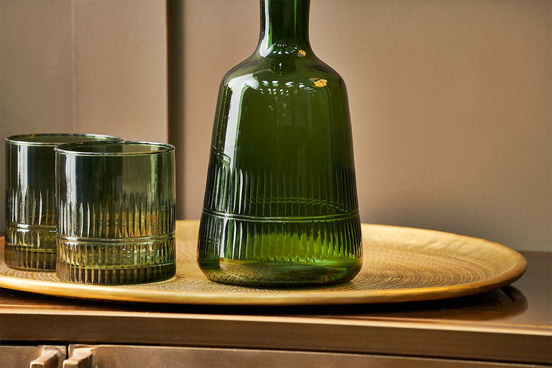 Nkuku Glassware Mila Decanter - Dark Emerald