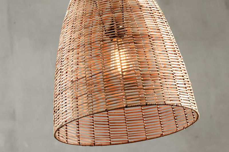 Nkuku Lighting Noko Natural Wicker Conical Pendant - Medium