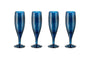 Nkuku Glassware Yala Hammered Champagne Glass - Indigo (Set of 4)